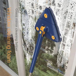 360° Rotating Triangle Mop – Self-Wringing Microfiber Floor Cleaner with Extendable Handle
