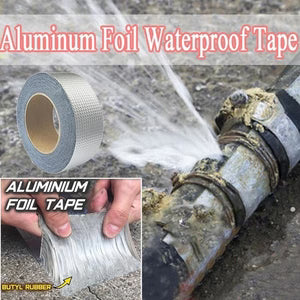 Heavy-Duty Aluminum Foil Butyl Tape – Permanent Waterproof Leak Repair for Pipes, Roofs, & Cracks