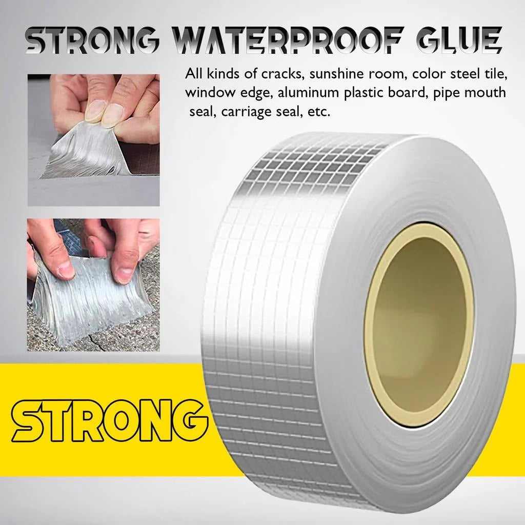 Heavy-Duty Aluminum Foil Butyl Tape – Permanent Waterproof Leak Repair for Pipes, Roofs, & Cracks