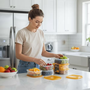 Stackable Airtight Food Storage Containers – 3-Piece Space-Saving Set (600ml, 1000ml, 1700ml)