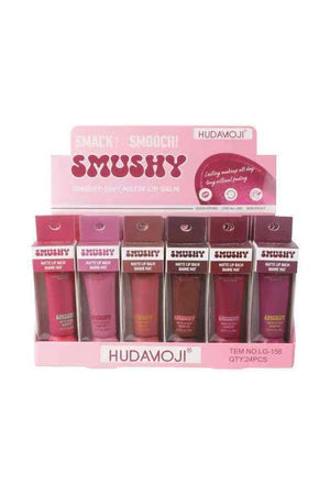 HUDA MOJI Syushy Matte Lip Balm Set – 6pcs Velvet-Soft Long-Lasting Lip Color Collection