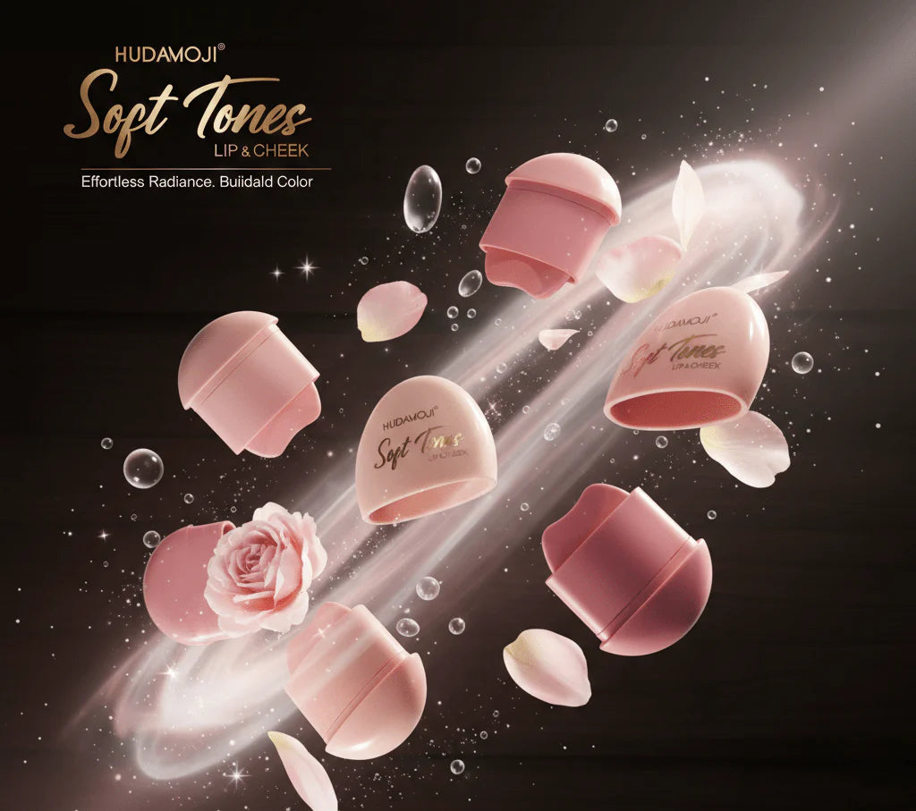 HUDAMOJI Soft Tones Lip & Cheek Tint – 2-in-1 Hydrating Glow for Radiant Lips & Cheeks
