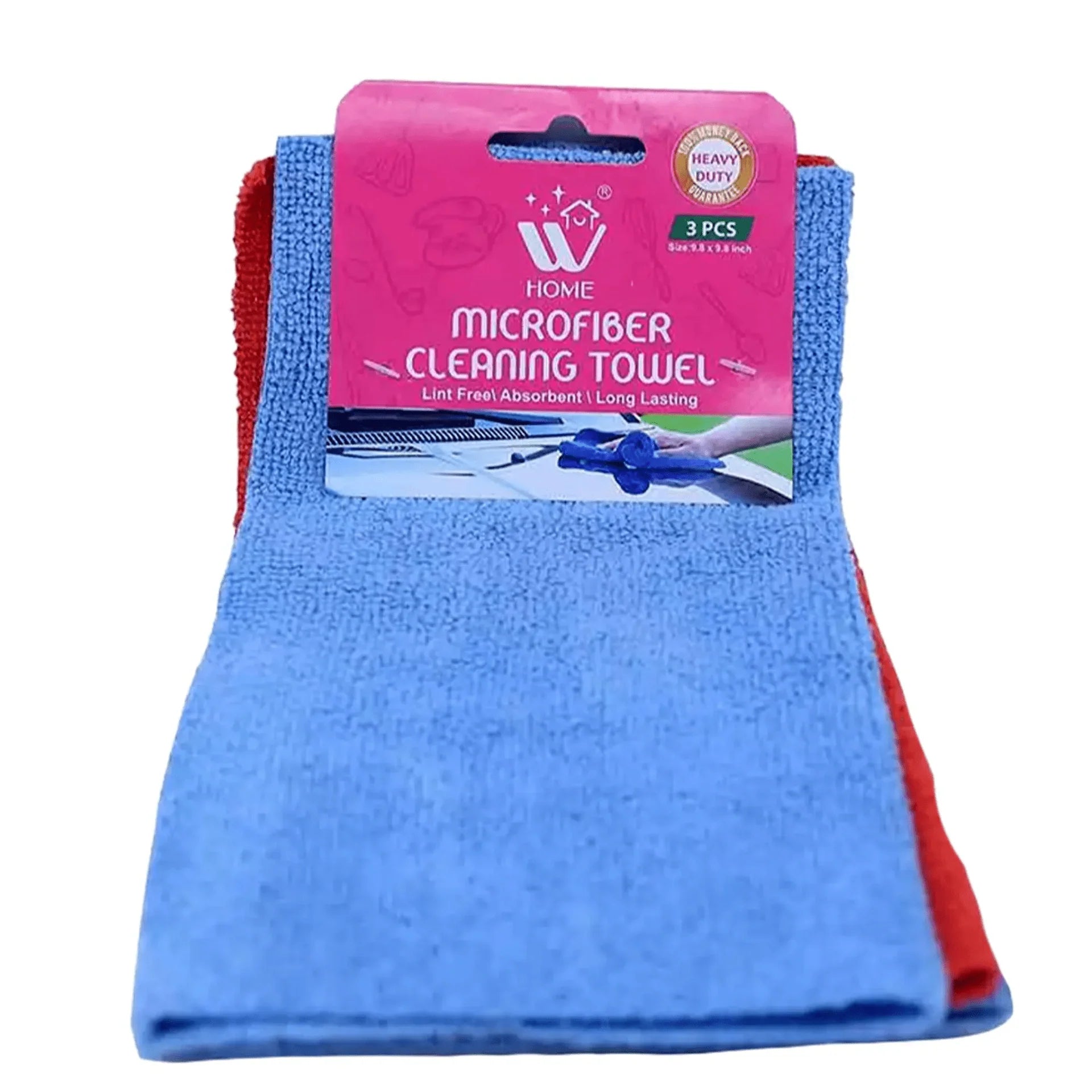 Ultra-Absorbent Microfiber Cleaning Towels (Set of 3) – Lint-Free & Streak-Free Multi-Surface Polishing Cloths