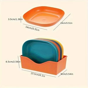 Modern Square Snack & Serving Plate Set – Shatterproof Reusable Multi-Color Dishes for Dining & Entertaining
