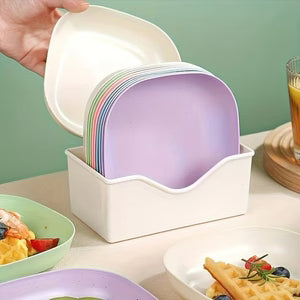 Modern Square Snack & Serving Plate Set – Shatterproof Reusable Multi-Color Dishes for Dining & Entertaining