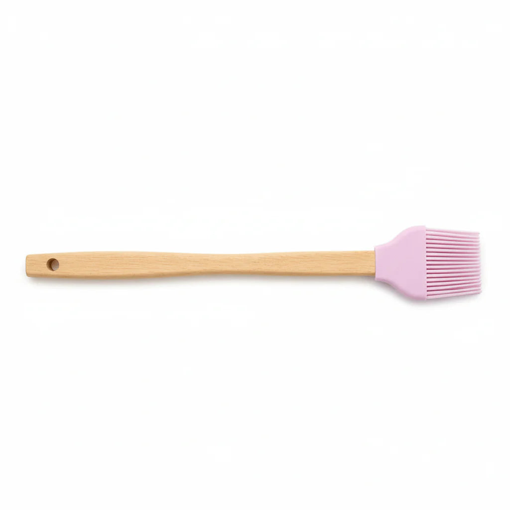 Silicone Basting Brush with Natural Wood Handle – Heat-Resistant Oil & Pastry Brush for Baking, Grilling, & BBQ