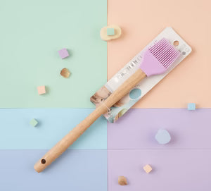 Silicone Basting Brush with Natural Wood Handle – Heat-Resistant Oil & Pastry Brush for Baking, Grilling, & BBQ
