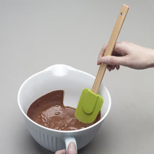 Pro-Flex Silicone Spatula with Natural Wood Handle – Heat-Resistant Non-Stick Scraper for Baking & Cooking