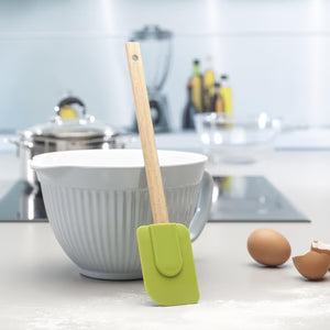 Pro-Flex Silicone Spatula with Natural Wood Handle – Heat-Resistant Non-Stick Scraper for Baking & Cooking