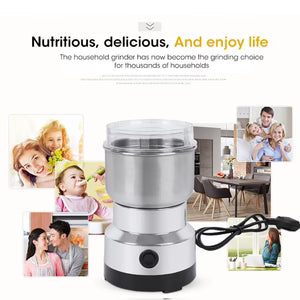 Stainless Steel Electric Coffee & Spice Grinder – High-Speed One-Touch Grinder for Beans, Grains, & Seasonings