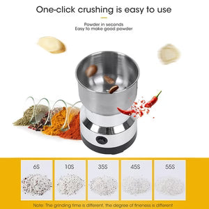 Stainless Steel Electric Coffee & Spice Grinder – High-Speed One-Touch Grinder for Beans, Grains, & Seasonings