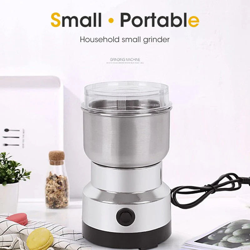 Stainless Steel Electric Coffee & Spice Grinder – High-Speed One-Touch Grinder for Beans, Grains, & Seasonings