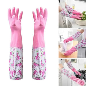 Waterproof Long Sleeve Dishwashing Gloves – Extended Arm Protection & Anti-Slip Grip for Kitchen & Household Cleaning